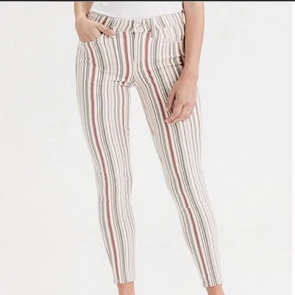 American eagle sales striped jeans